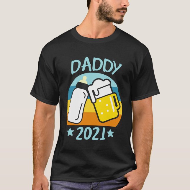 T-shirt Daddy 2021 Father Baby Birth Men  Dad (Devant)