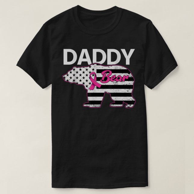 T-Shirt Daddy Bear Breast Cancer Aware (Design vorne)