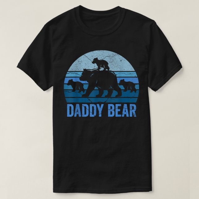 T-shirt daddy bear three cubs tshirt, bear daddy shirts fo (Design devant)