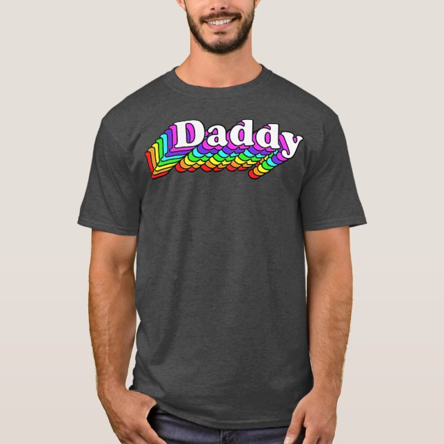 T-shirt Daddy Gay Daddy Bear Retro LGBT Rainbow LGBTQ (Devant)