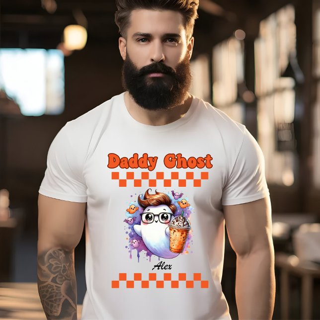 T-shirt Daddy Ghost Nom personnalisé Cadeau Halloween (Créateur téléchargé)