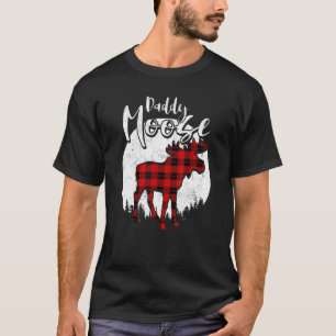 T-shirt Daddy Moose Red Plaid Buffalo Correspondance famil