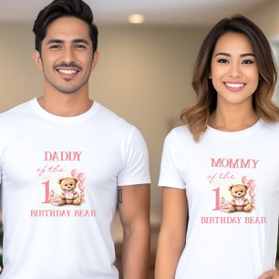 T-shirt Daddy of the Birthday Girl Pink Bear Parents'