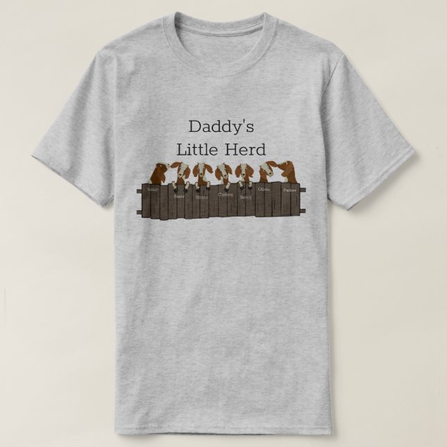 T-shirt Daddy Petit troupeau de chèvres 7 chèvres (Design devant)
