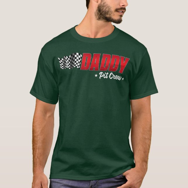 T-shirt Daddy Pit Crew Race Anniversaire Famille Course Ad (Devant)
