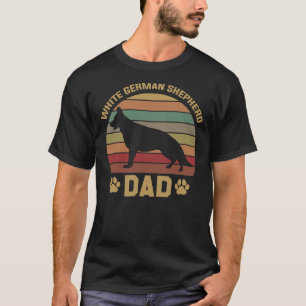 T-shirt Daddy Propriétaire Blanc Allemand Berger Old Sunse
