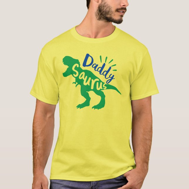 T-shirt Daddy Saurus T-Rex Silhouette (Devant)