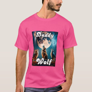 T-shirt Daddy Wolf Matching Tribe Wolves Camping Pack Fath