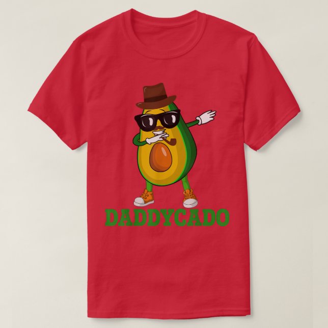 T-shirt Daddycado Dabbing Daddy Avocado Vegan Père (Design devant)