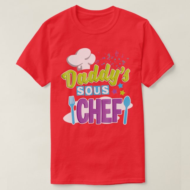 T-shirt Daddys Sous Chef Cuisine pour enfants (Design devant)