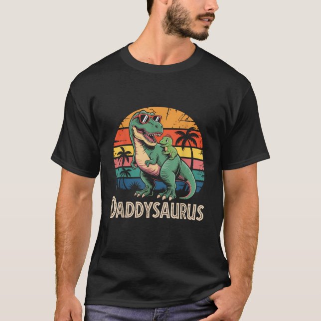 T-shirt Daddysaurus Retro Dinosaur Dad Dinosaur Daddy Saur (Devant)