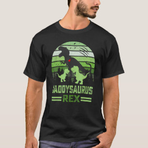 T-shirt Daddysaurus Rex 2 Coucher De Soleil Pour Enfants P