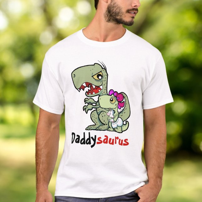T-shirt Daddysaurus T-Rex Baby Girl Père (Daddysaurus T-Rex Baby Girl Father's T-Shirt)