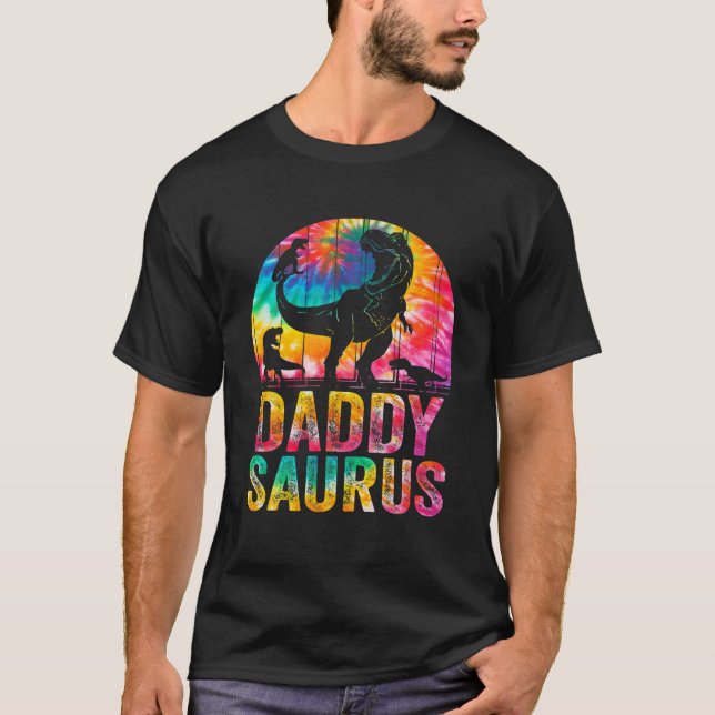 T-shirt Daddysaurus T Rex Dinosaur Daddy Saurus Famille Ma (Devant)
