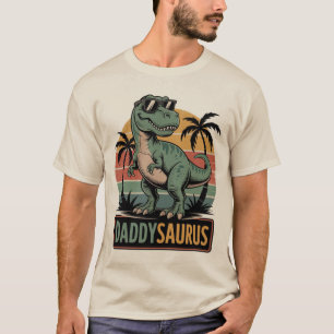 T-shirt Daddysaurus T-Rex - Drôle Retro Papa Dinosaur