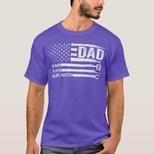 T-shirt Dadhe Manhe Mythhe Maître Grill Drapeau USA Fête d