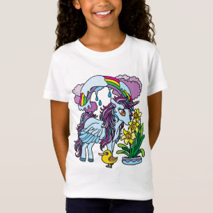 T-Shirt Daffodiles de printemps et licorne
