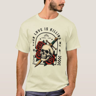 T-shirt Dagger crâne Rose Tee - Amour Blessures