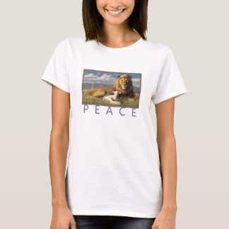 T-shirt d'agneau et de lion de paix de femmes
