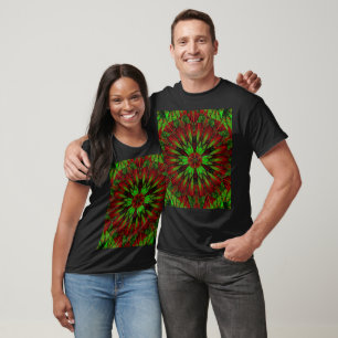 T-shirt Dahlia émeraude graphique floral bohème
