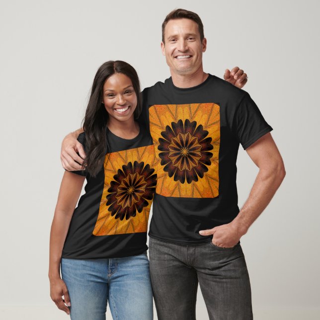 T-shirt Dahlia in Black Bohemian Floral Graphic (Unisexe)