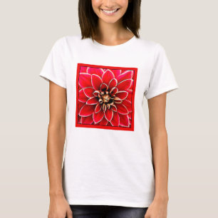 T-shirt Dahlia rouge, art numérique