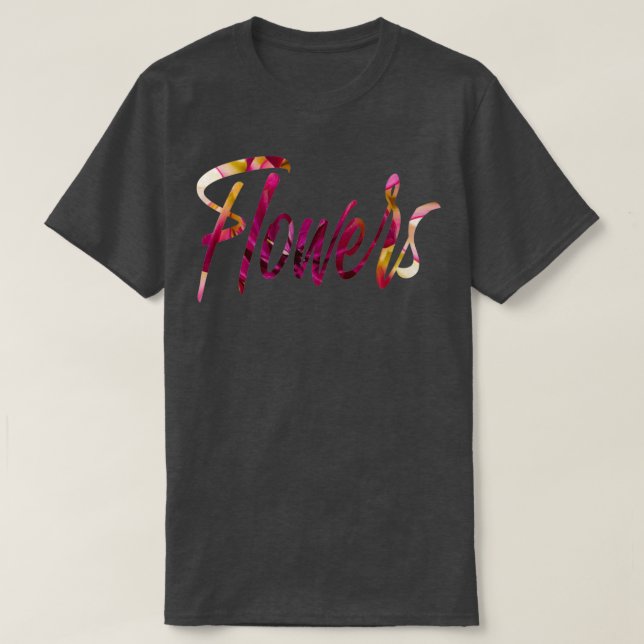 T-shirt Dahlias typographie des fleurs Asteraceae (Design devant)
