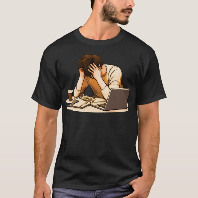 T-shirt Daily Life Exhaustion Digital Overload Graphic (Devant)