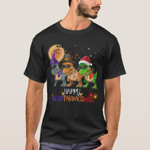 T-shirt Dainny Dabbing Rapper Dinosaur Happy HalloThanksMa