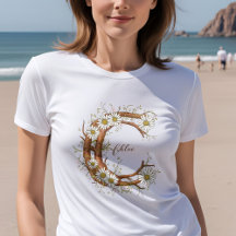 Dainty Monogramme C : Floral & Vins Personnalisabl