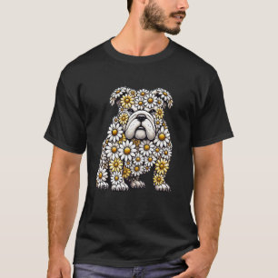 T-shirt Daisy Bouledogue Anglais Chien Fleur Jardinage Flo