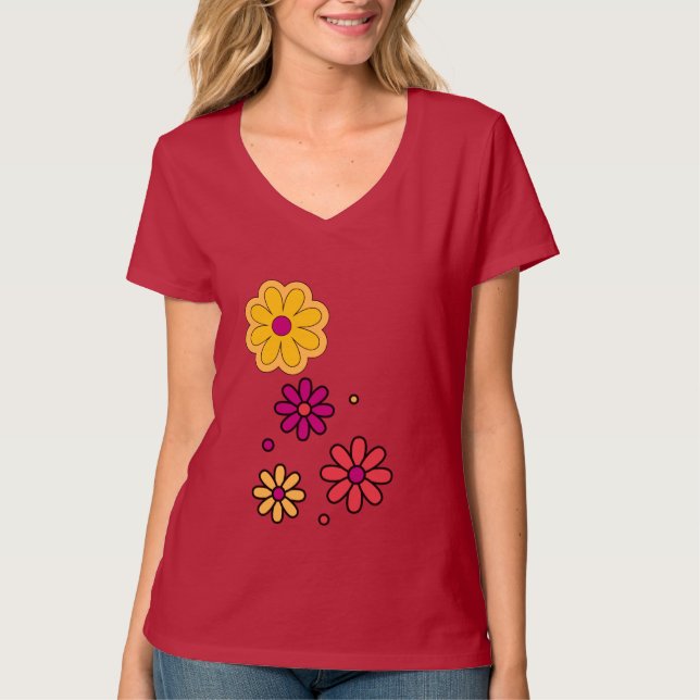 T-shirt Daisy d'été Floral femmes (Devant)
