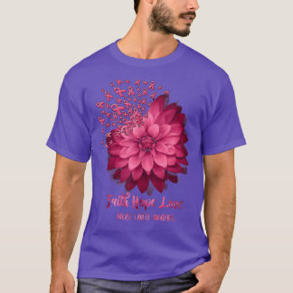 T-shirt Daisy Faith Hope Love Breast Cancer Awareness Flow