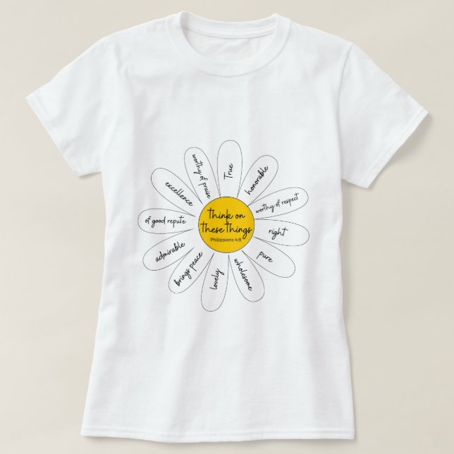 T-shirt Daisy féminin Philippiens 4:8 (Design devant)