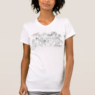 T-shirt Daisy Fleur sauvage Coneflower Plante Ink Art