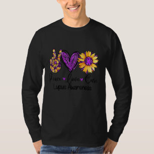 T-shirt Daisy Tournesol Paix Amour Cure Pourpre Lupus Sens
