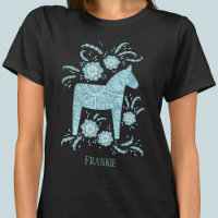 Dala Suédoise Cheval Folse Art Turquoise Personnal
