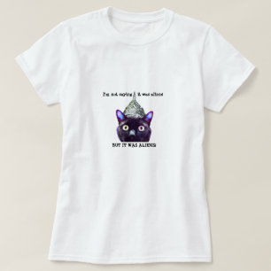 T-shirt d'aliens de chat noir