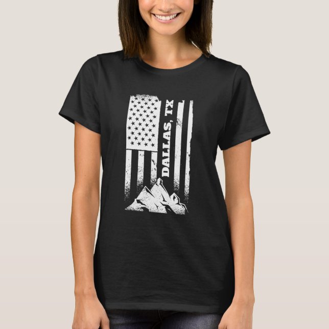 T-shirt Dallas Tx Texas Patriotique Américain Trouvé Juill (Devant)