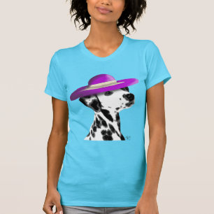 T-shirt Dalmate avec le casquette débordé large pourpre