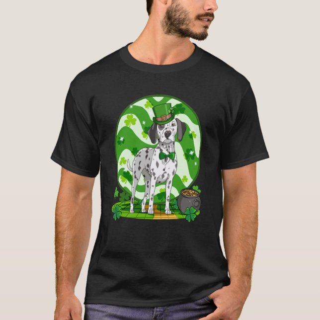 T-shirt Dalmatian Cute Leprechaun Dog St Patricks Day (Devant)