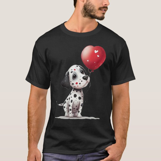 T-shirt Dalmatian Love Heart for Valentines Day on Dalmati (Devant)
