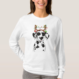 T-shirt Dalmatie mignonne Noël Marionnettes lumières Antle