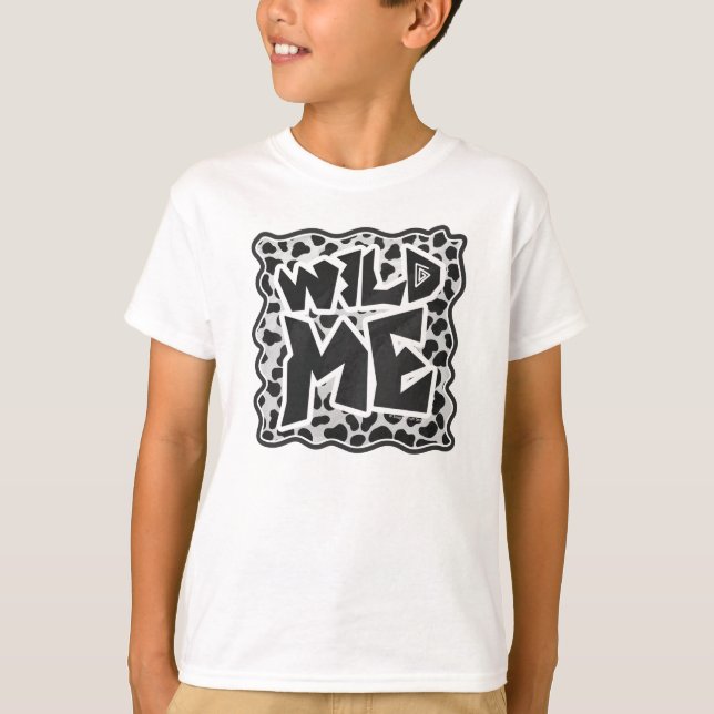 T-shirt Dalmatie noir et blanc avec moi sauvage (Devant)