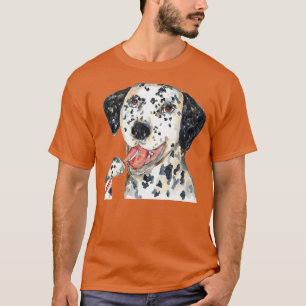 T-shirt Dalmatien Chien brossant les dents bain aquarelle
