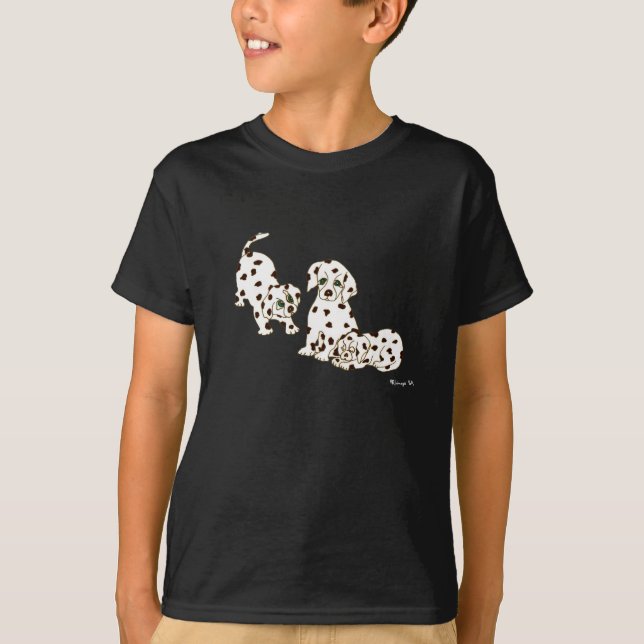 T-shirt dalmatien d'enfants de chiots (Devant)