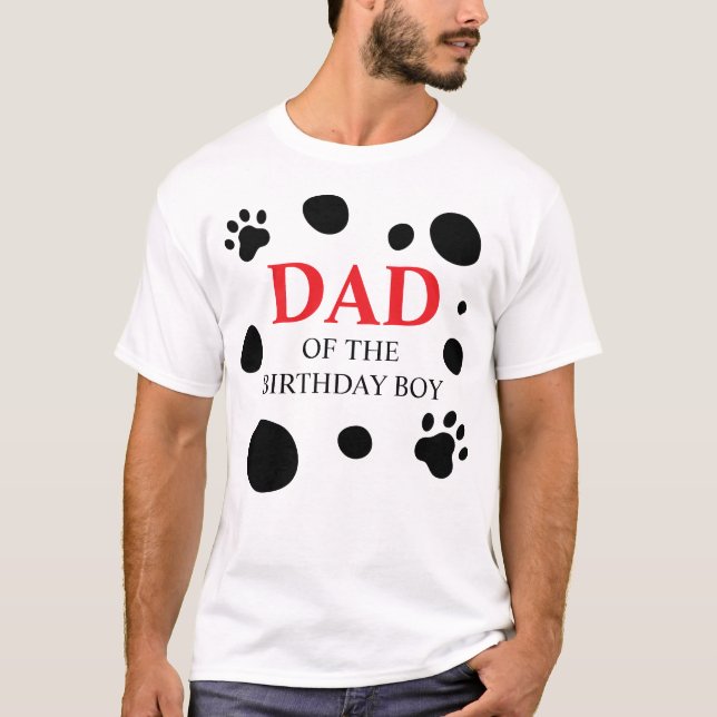 T-shirt Dalmatien Spots DAD de l'anniversaire garçon/fille (Devant)