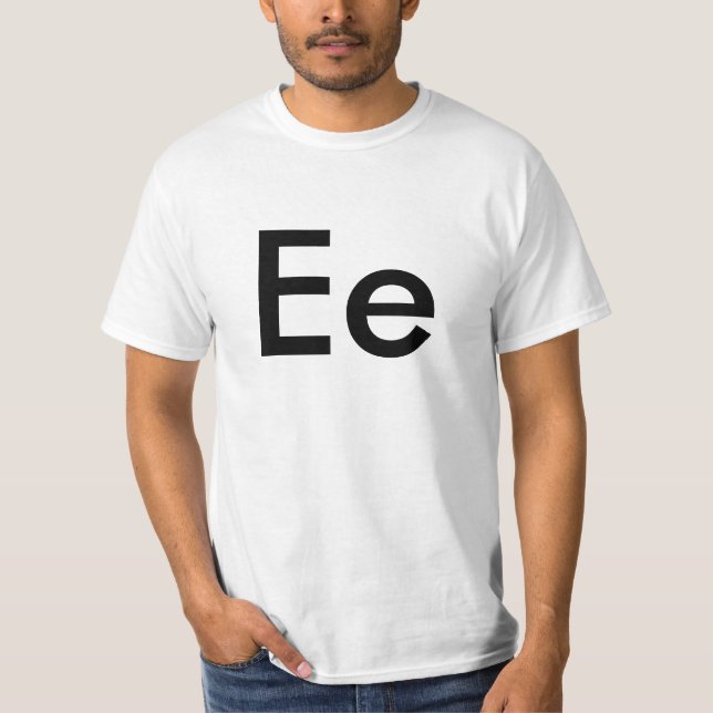 T-shirt d'alphabet de lettre de l'EE (Devant)