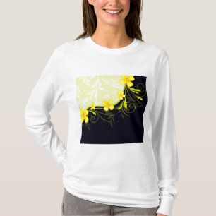 T-shirt Damas élégant jaune floral