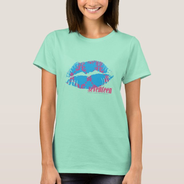 T-shirt Damask Magenta-Aqua (Devant)